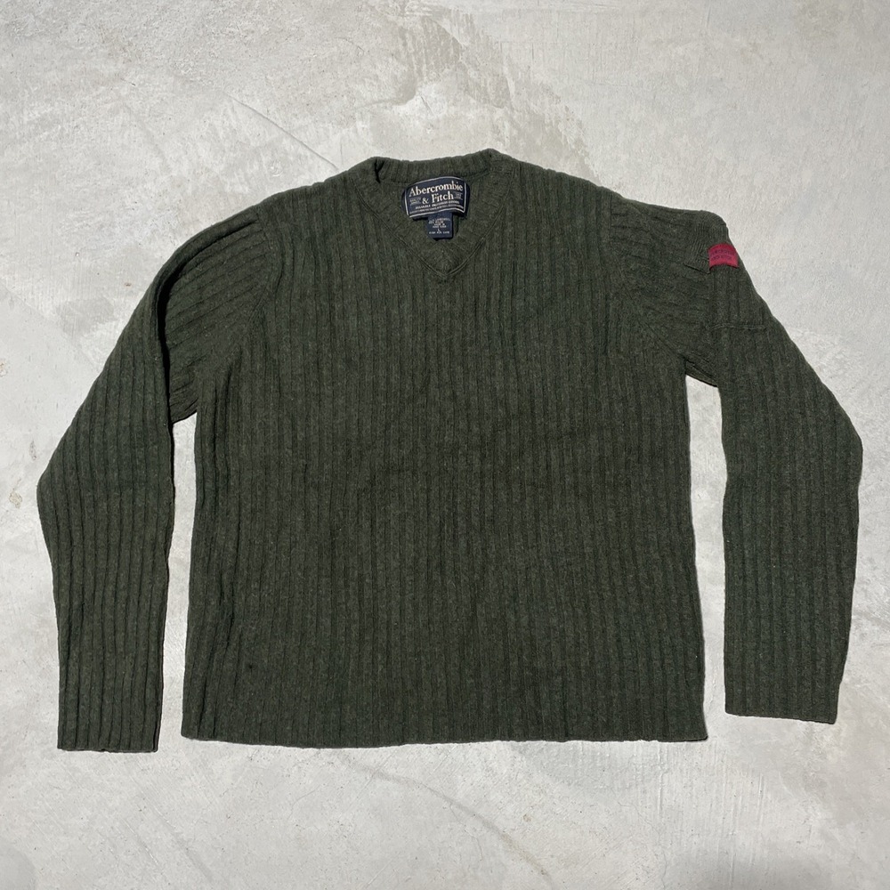 Abercrombie Fitch Women's SZ L VTG Wool Fair Isle Sweater Hong Kong Military AF